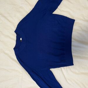 Divided blue sweater